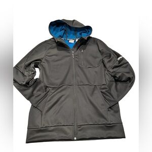 Size M Puma, zip up hoodie, with beautiful, royal blue inside, super soft